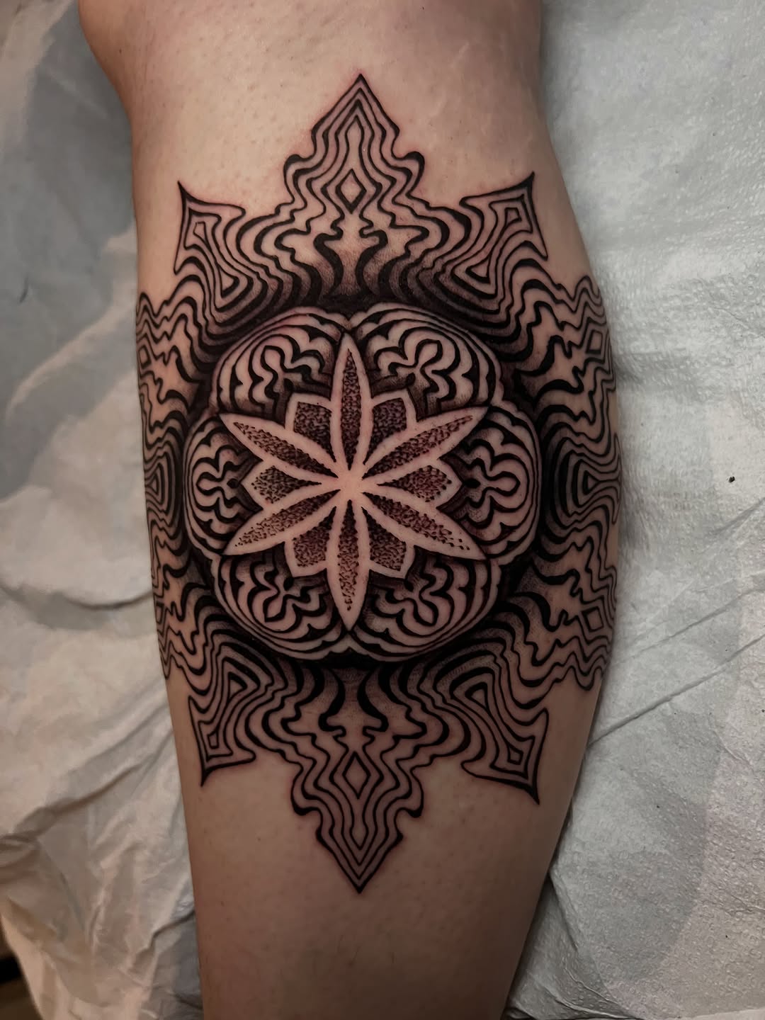 Tattoo by @frankendots — geometric, dotwork