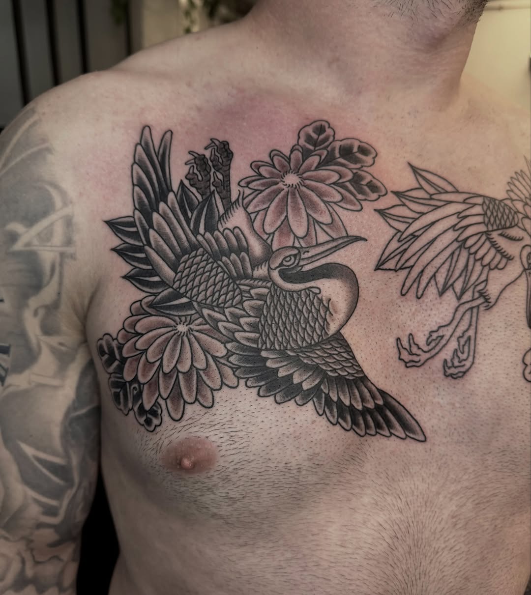 Tattoo by @barneycolestattoo — japanese_irezumi, black_and_grey