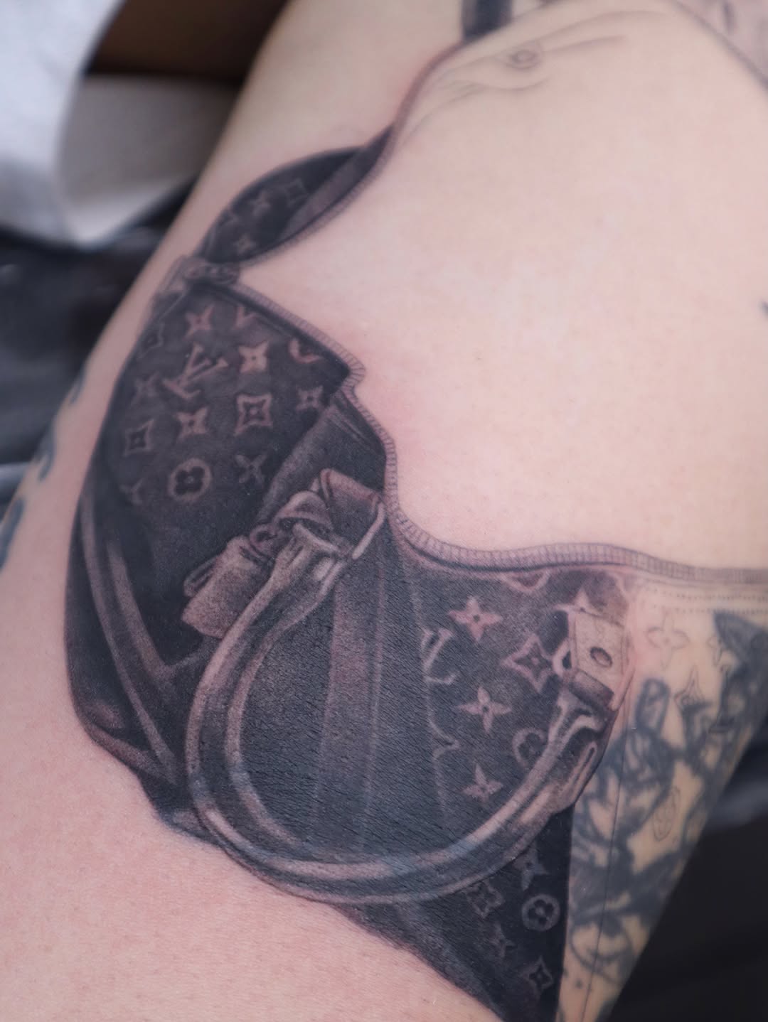 Tattoo by @hudiny_tattoo β realism, black_and_grey