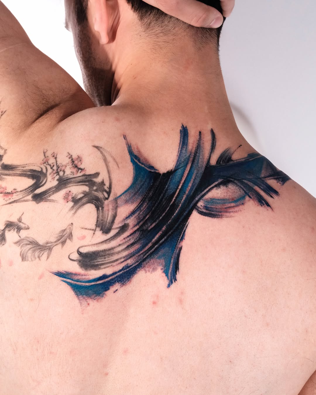 Tattoo by @melange.tattoo — watercolor, black_and_grey
