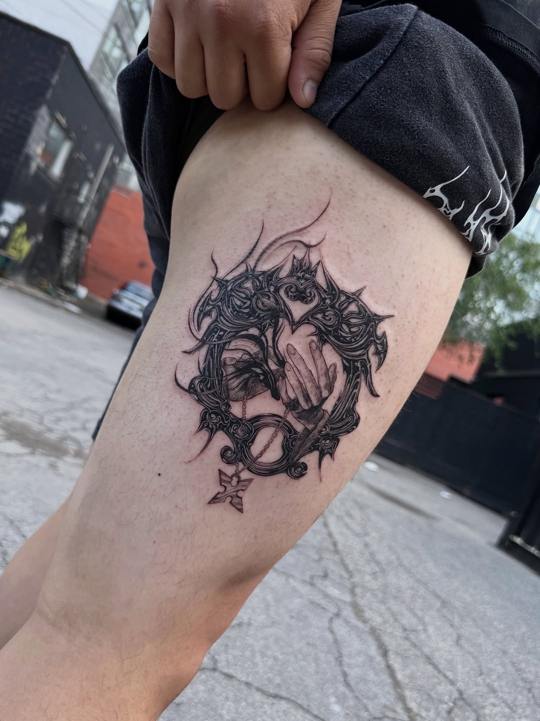 Tattoo by @voldblk — blackwork, ornamental