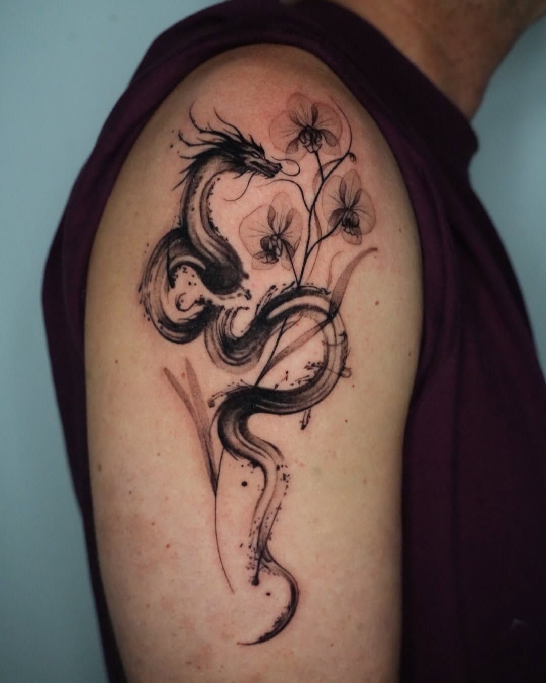 Tattoo by @tattooer_r.tee — blackwork, illustrative