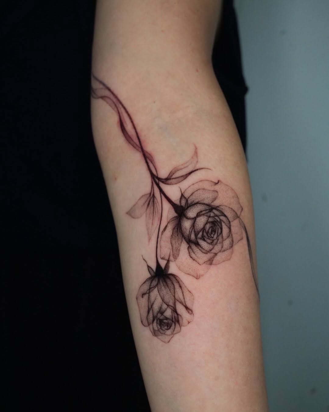 Tattoo by @tattooer_r.tee — fine_line, black_and_grey