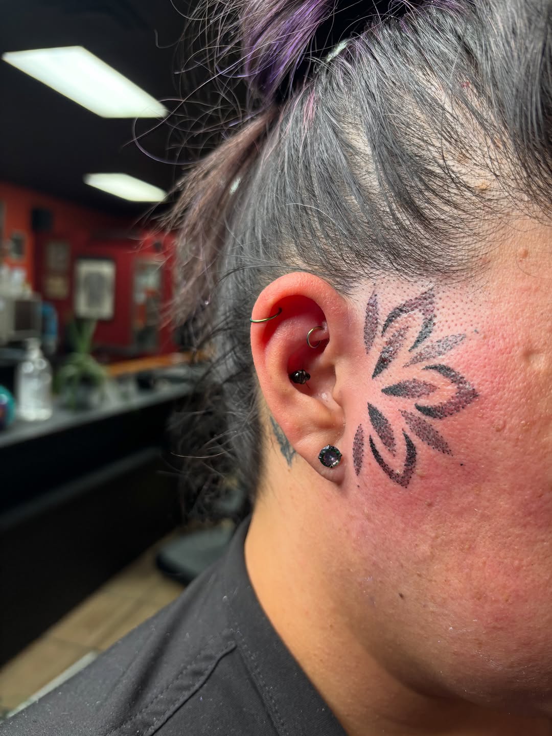 Tattoo by @blkndrose — dotwork, black_and_grey