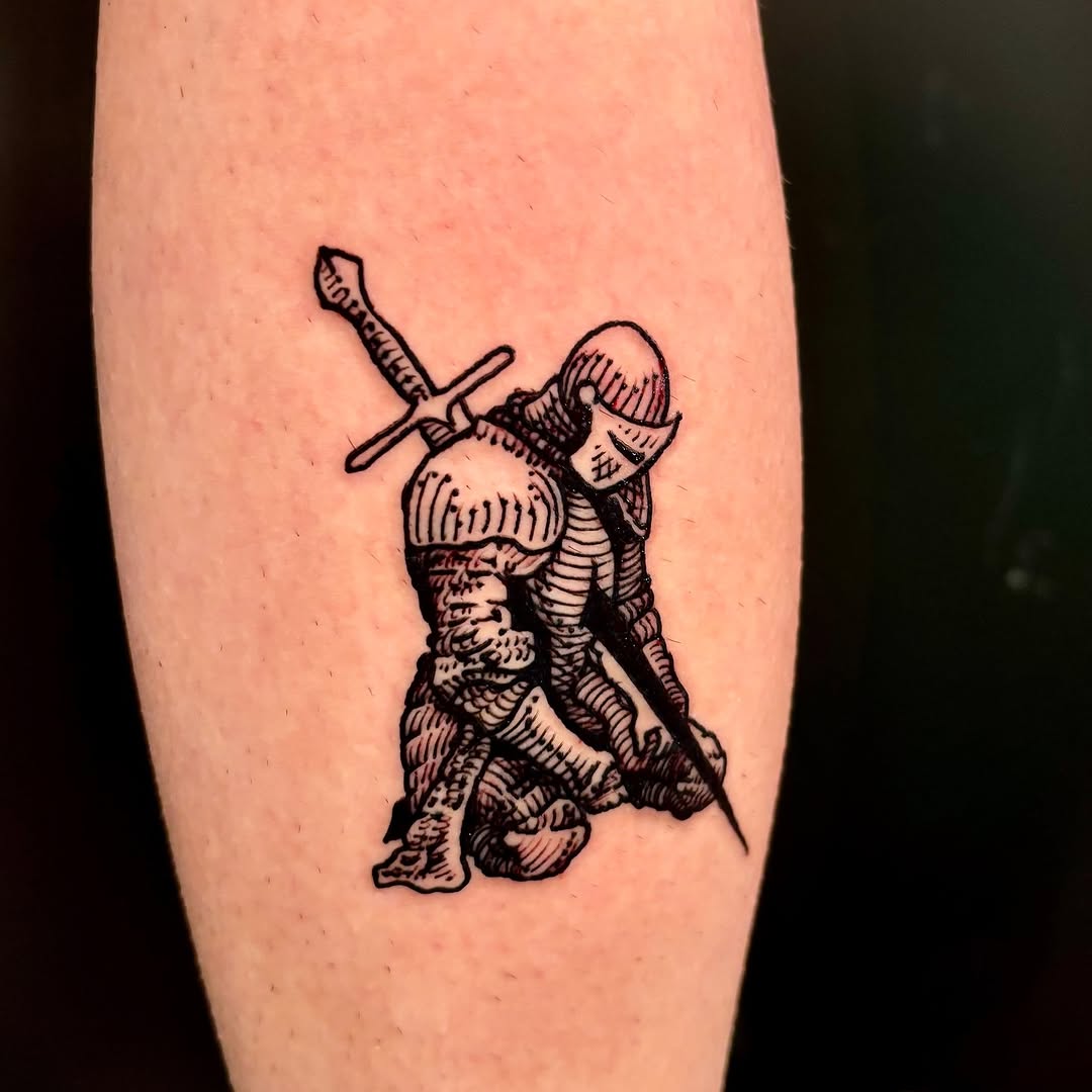 Tattoo by @highsettler — blackwork, illustrative
