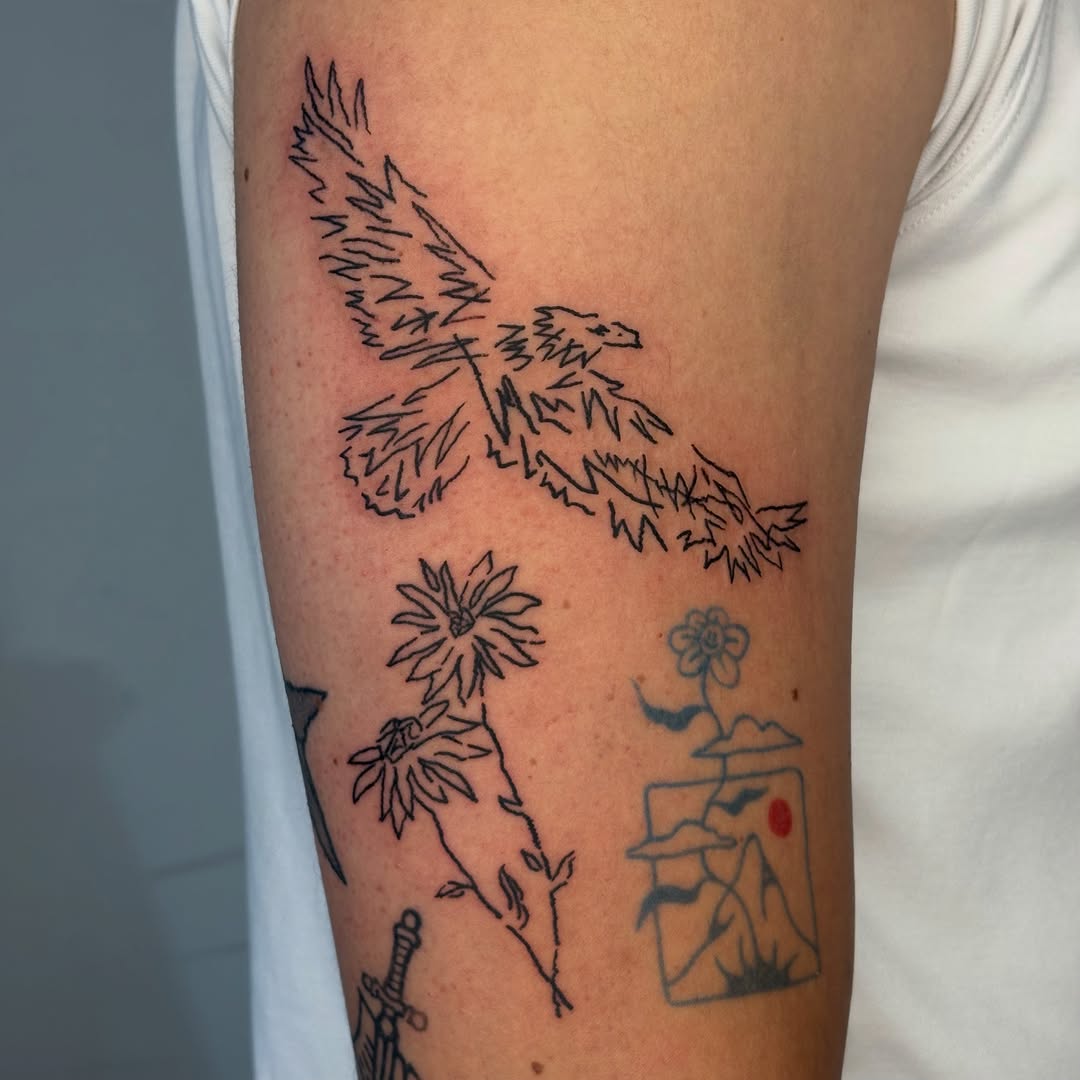 Tattoo by @seayalaterpirate — fine_line, sketch