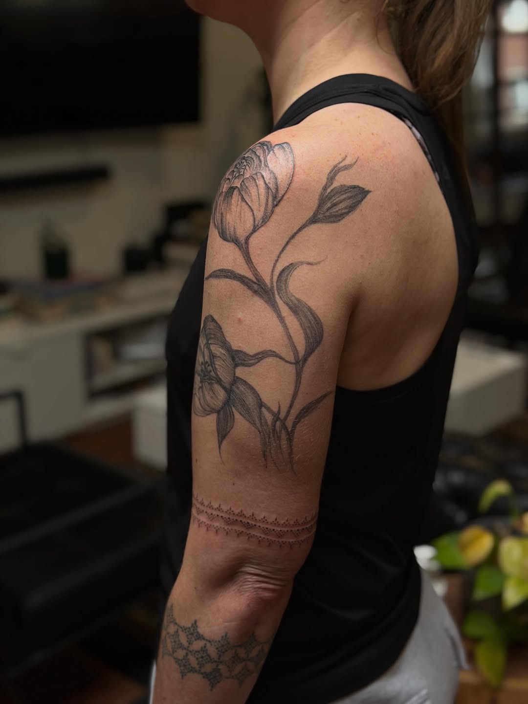Tattoo by @aleks.north.tattoo — fine_line, black_and_grey