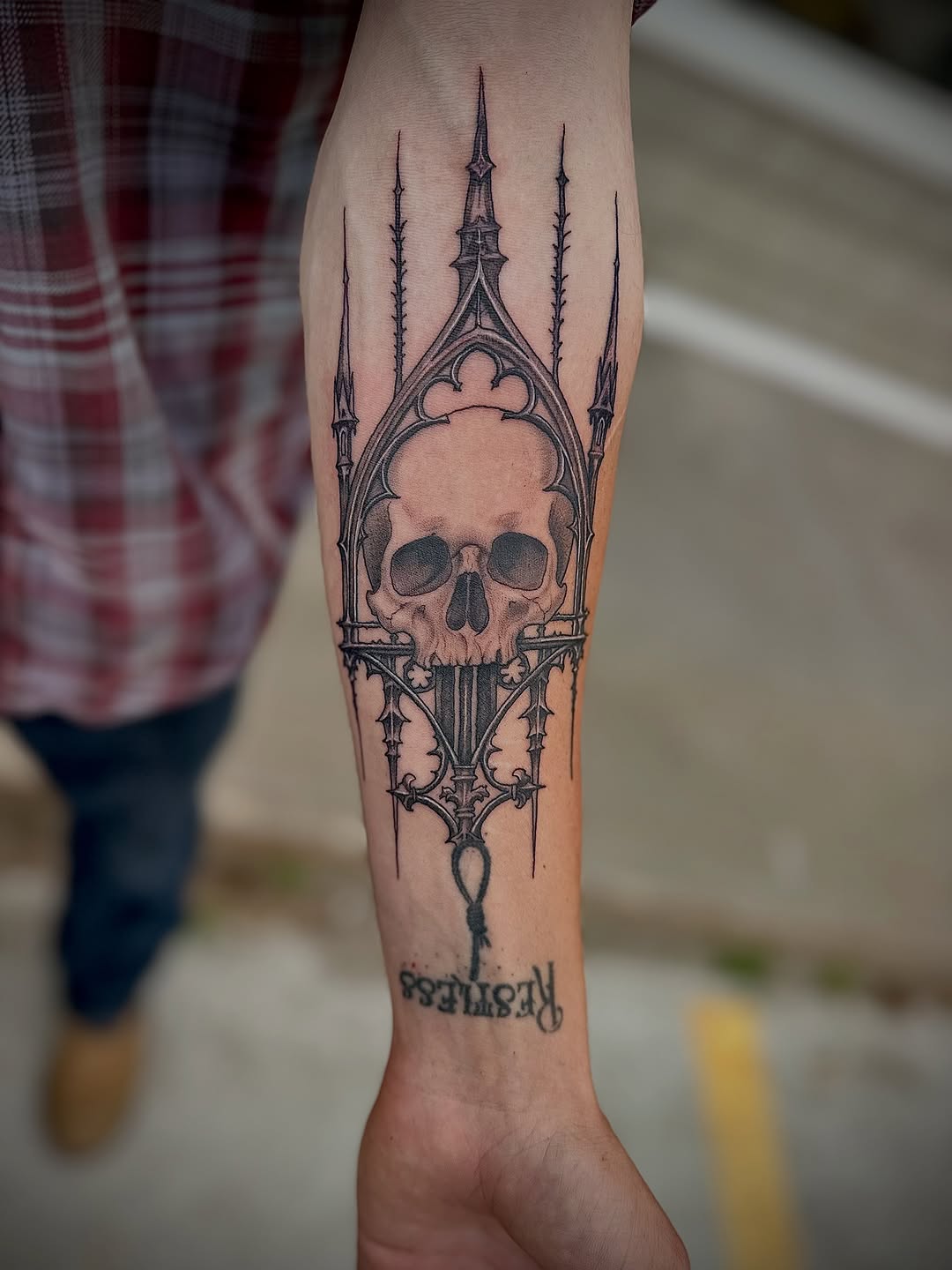 Tattoo by @christhomas.tattoo — black_and_grey, dark_realism