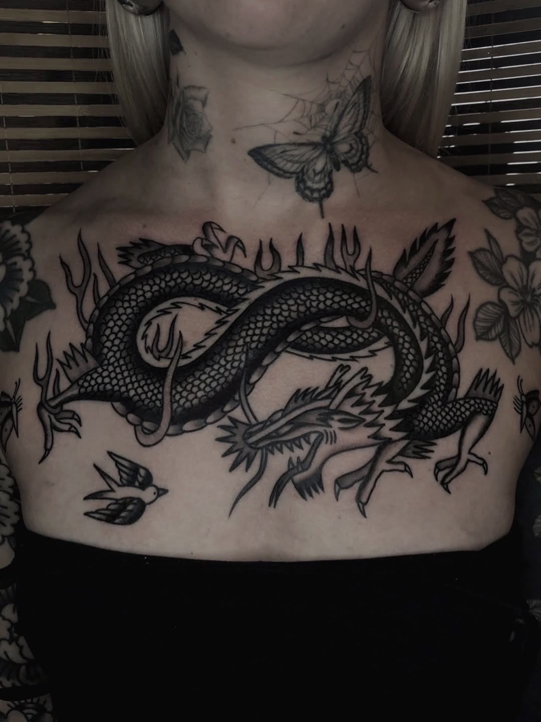 Tattoo by @ezzybones — japanese_irezumi, black_and_grey