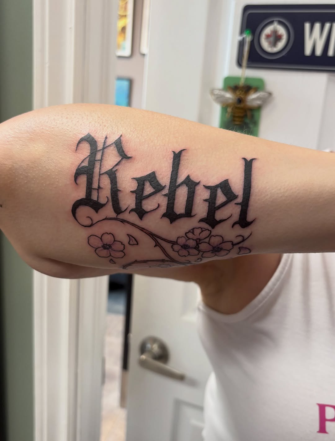Tattoo by @jennas_drawings — lettering_script, fine_line