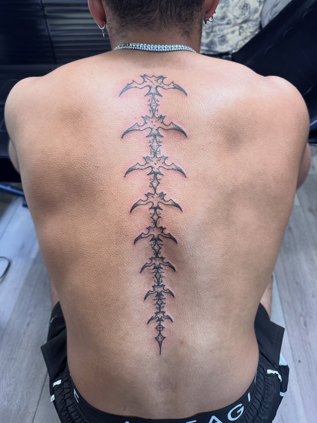 Tattoo by @brandonspindlertattoos — blackwork, geometric