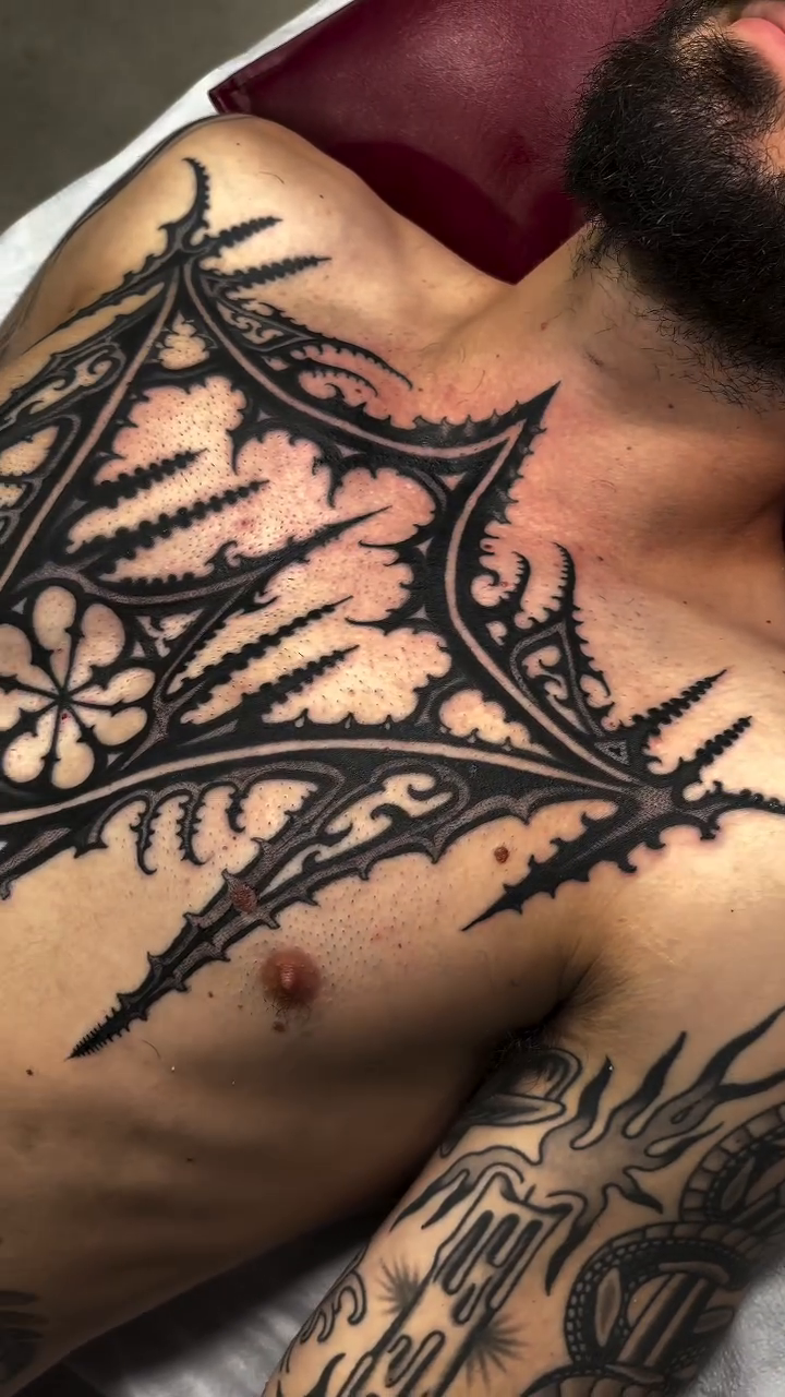Tattoo by @sofiarosetattoos — blackwork, geometric