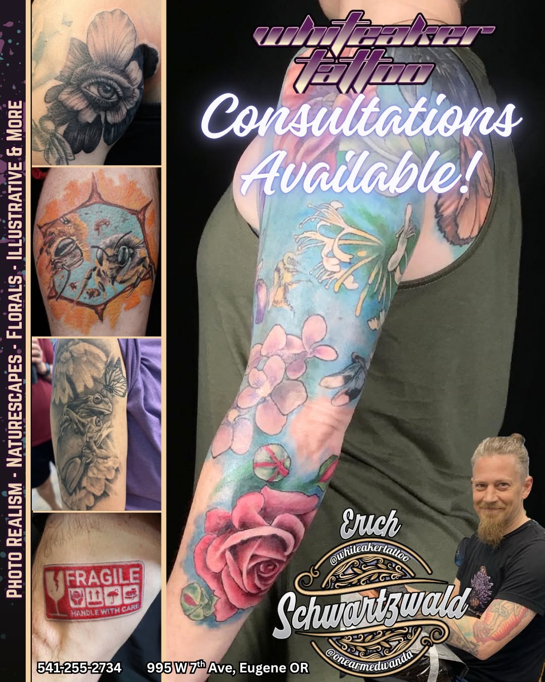 Tattoo by @erichschwartzwald_artist — realism, floral