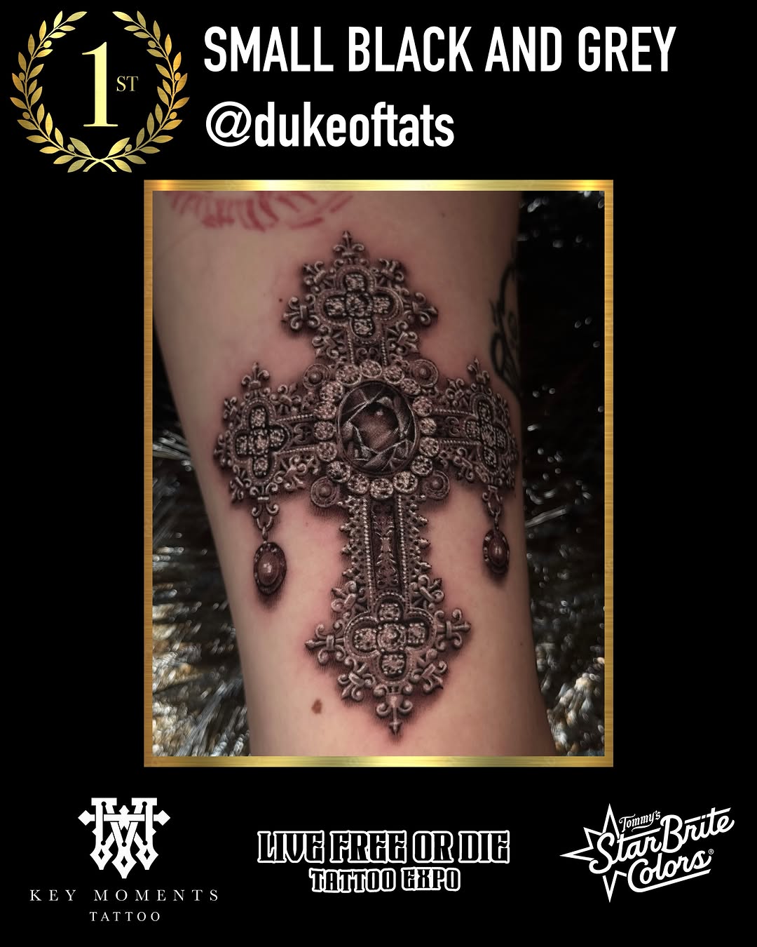 Tattoo by @dukeoftats β black_and_grey, ornamental