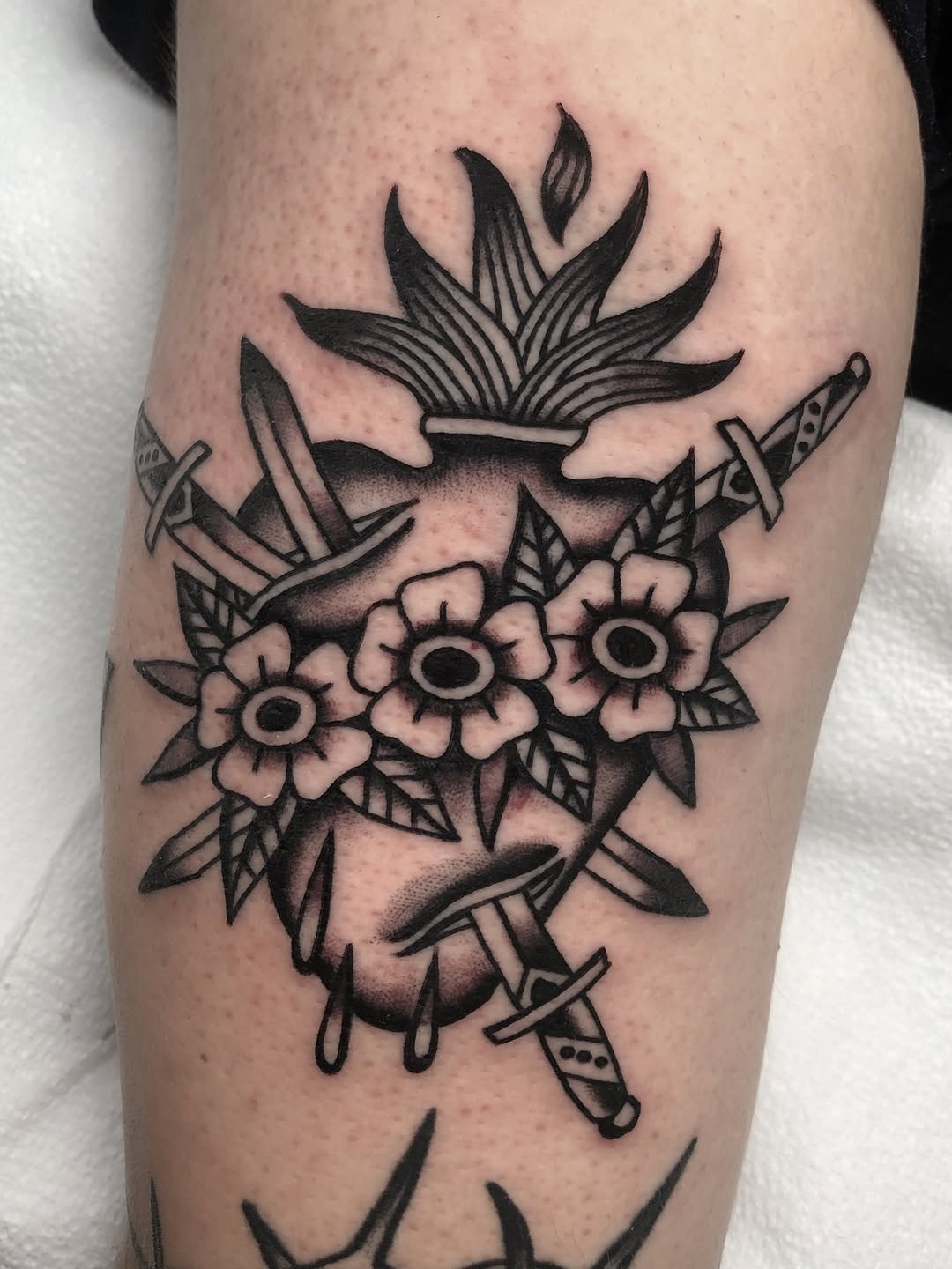 Tattoo by @angelwesttattoo — american_traditional, black_and_grey