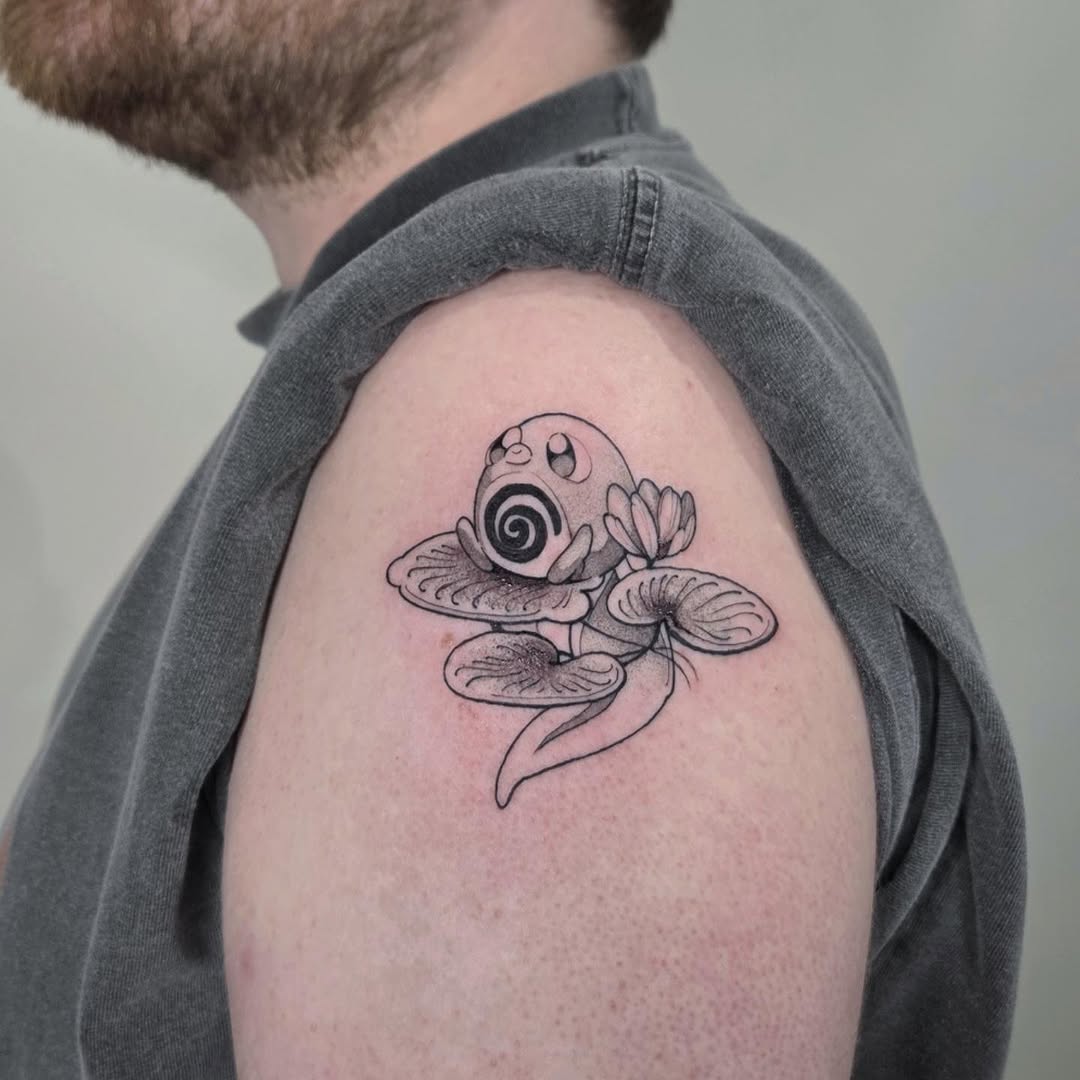 Tattoo by @savshimi — anime, black_and_grey