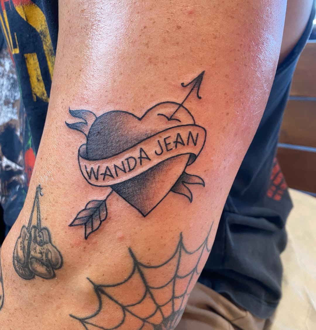 Tattoo by @lilspankee โ american_traditional, lettering_script