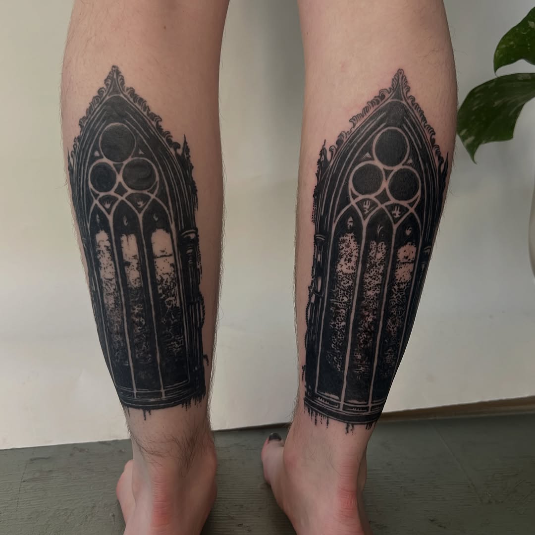 Tattoo by @furcoat444 — blackwork, dark_realism