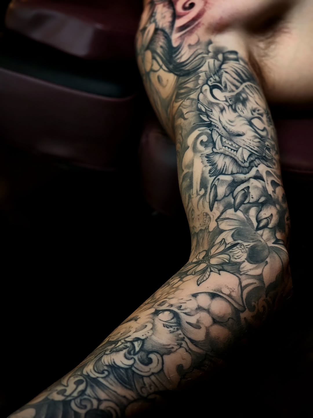 Tattoo by @401tattoo — japanese_irezumi, black_and_grey