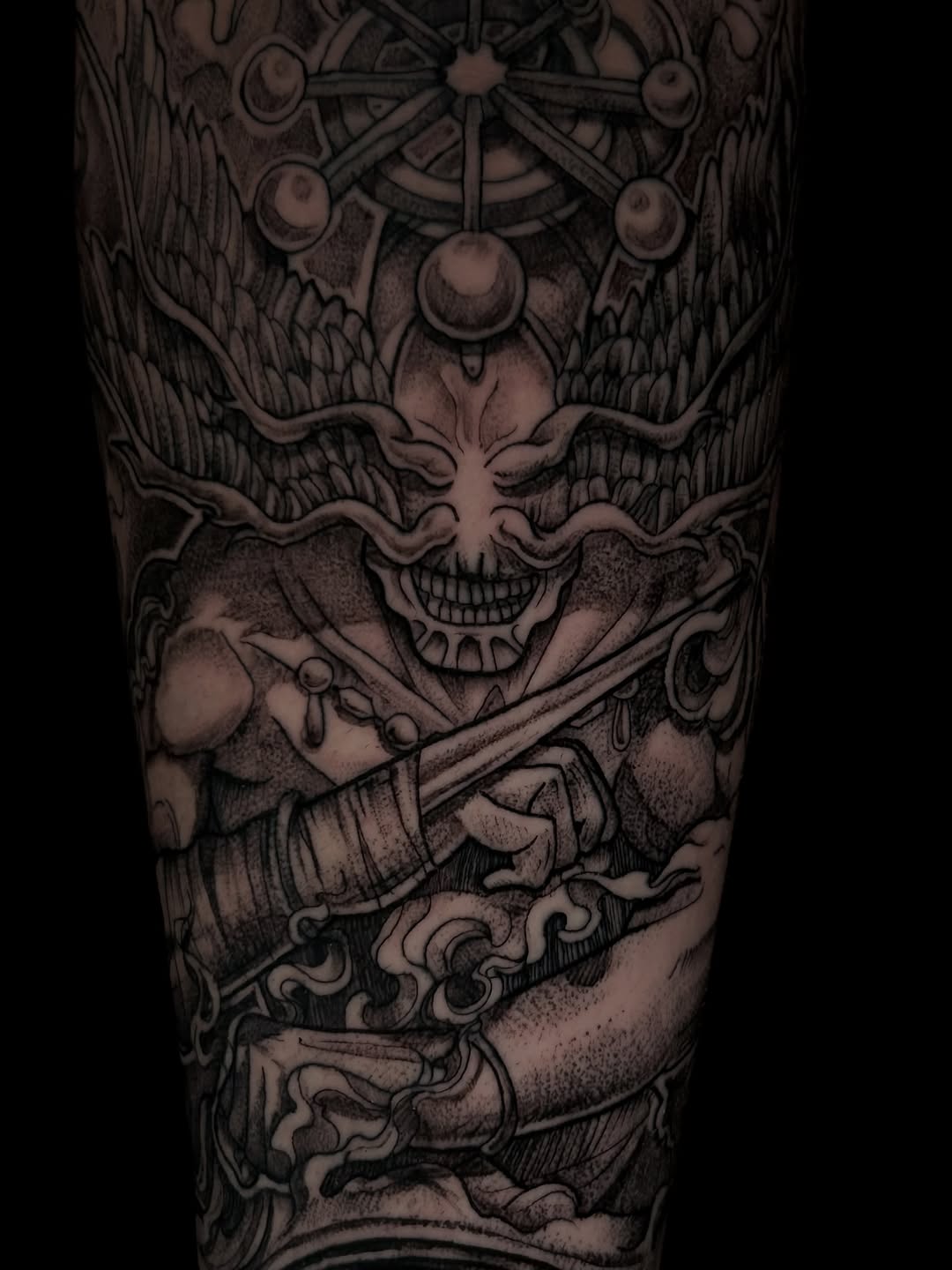 Tattoo by @la_diabhla — black_and_grey, dotwork
