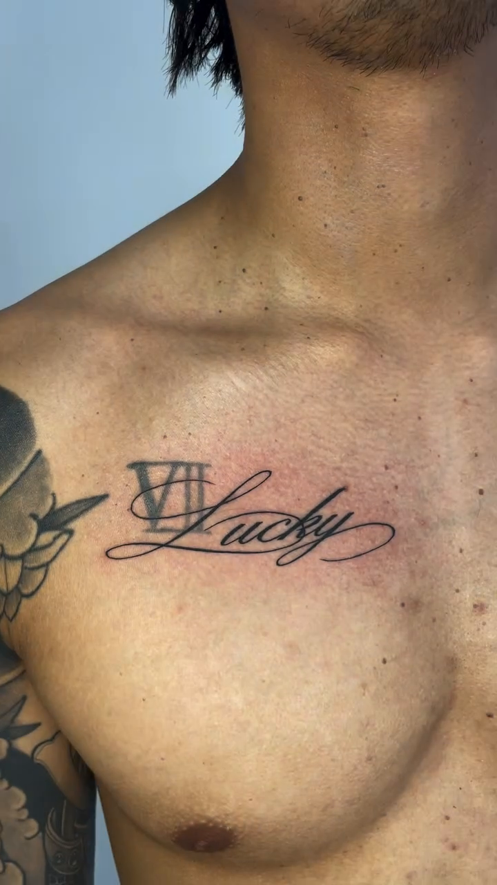 Tattoo by @tattoo.tokki — lettering_script, black_and_grey