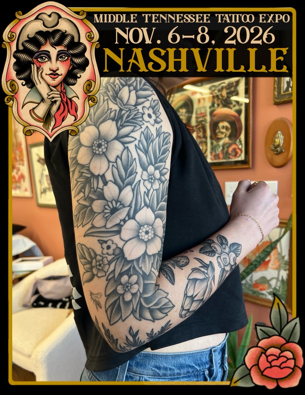 Tattoo by @brookeesutter — black_and_grey, neo_traditional