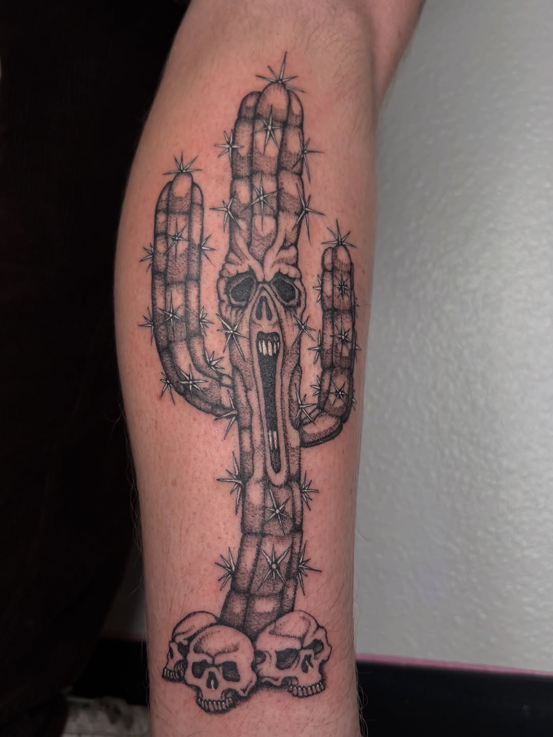 Tattoo by @fried_world — black_and_grey, dark_realism
