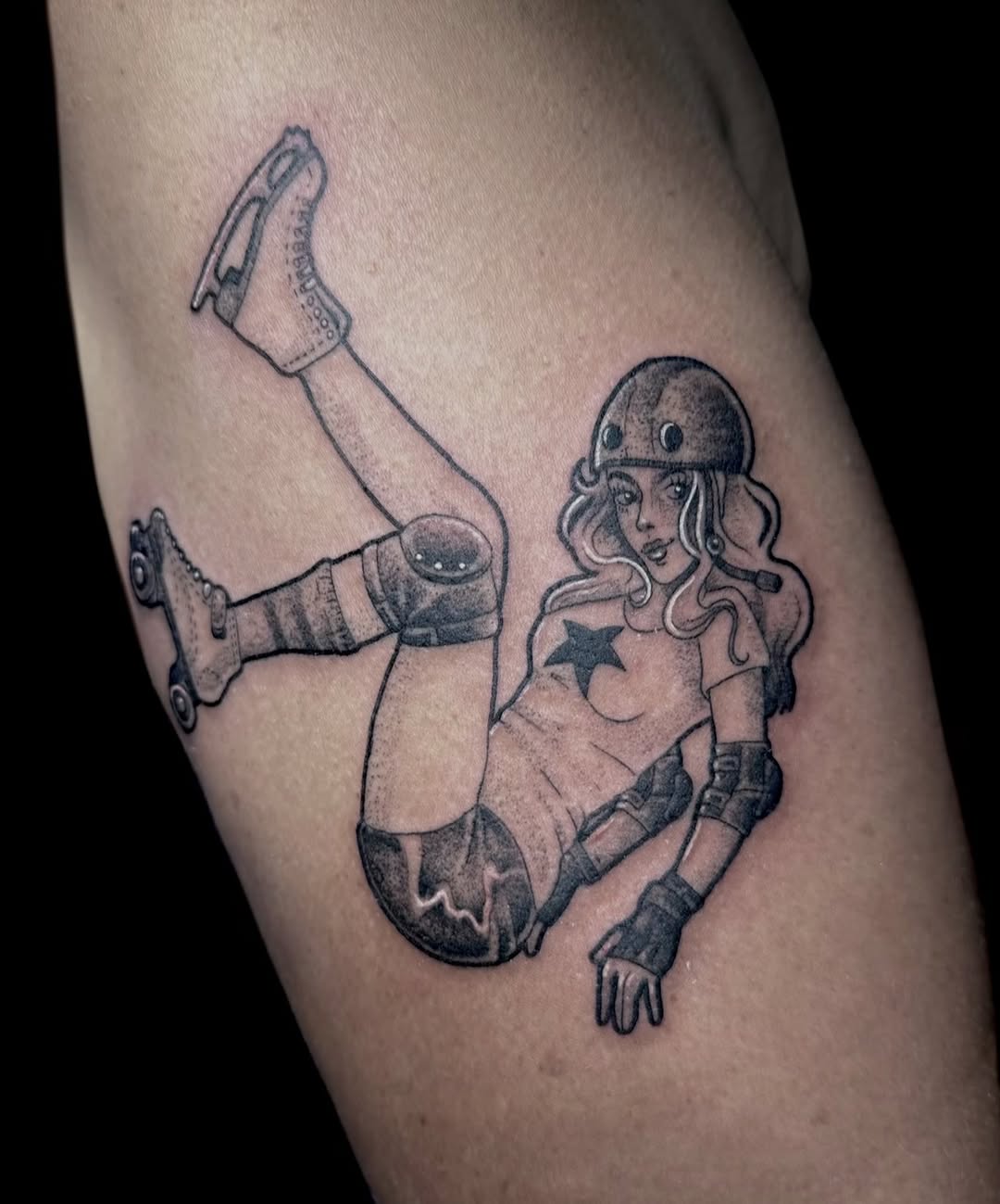 Tattoo by @katscratchtattooss — american_traditional, black_and_grey