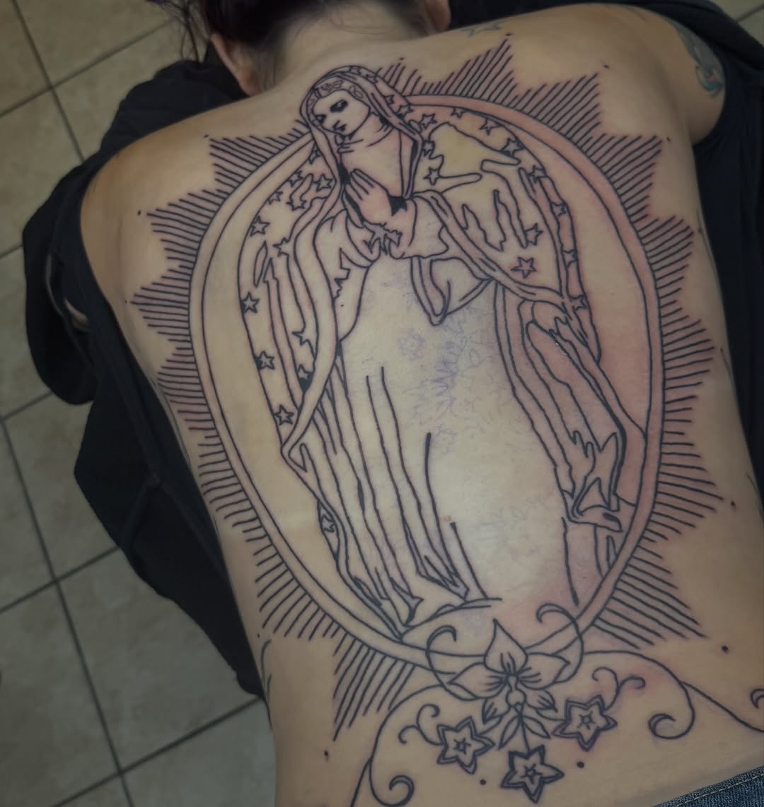 Tattoo by @s.hawtyseven — black_and_grey, chicano