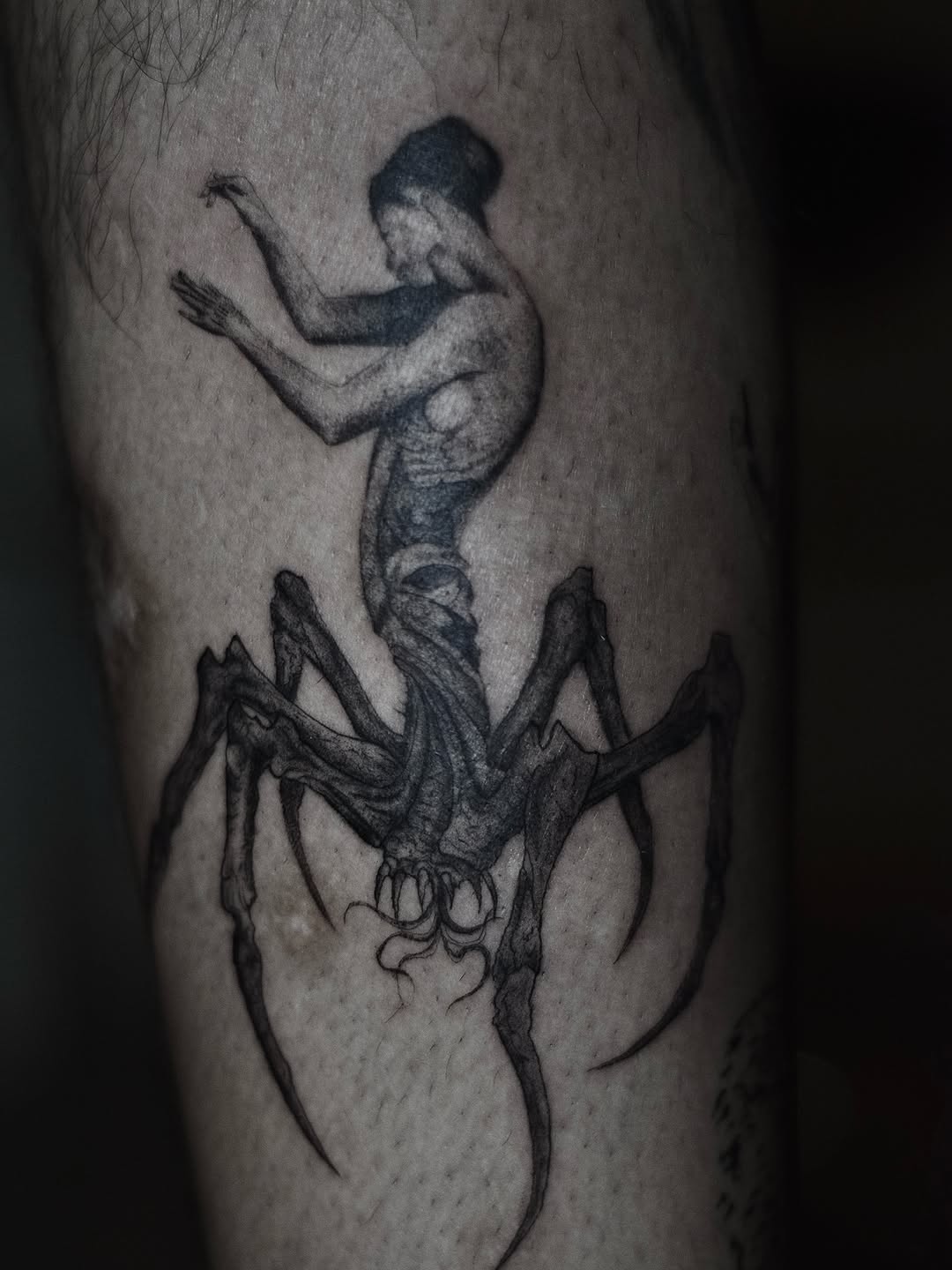 Tattoo by @maalaacaaraa โ dark_realism, black_and_grey