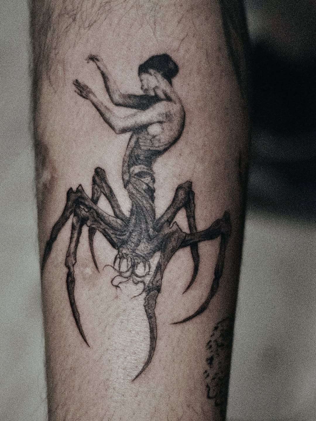 Tattoo by @maalaacaaraa โ dark_realism, black_and_grey