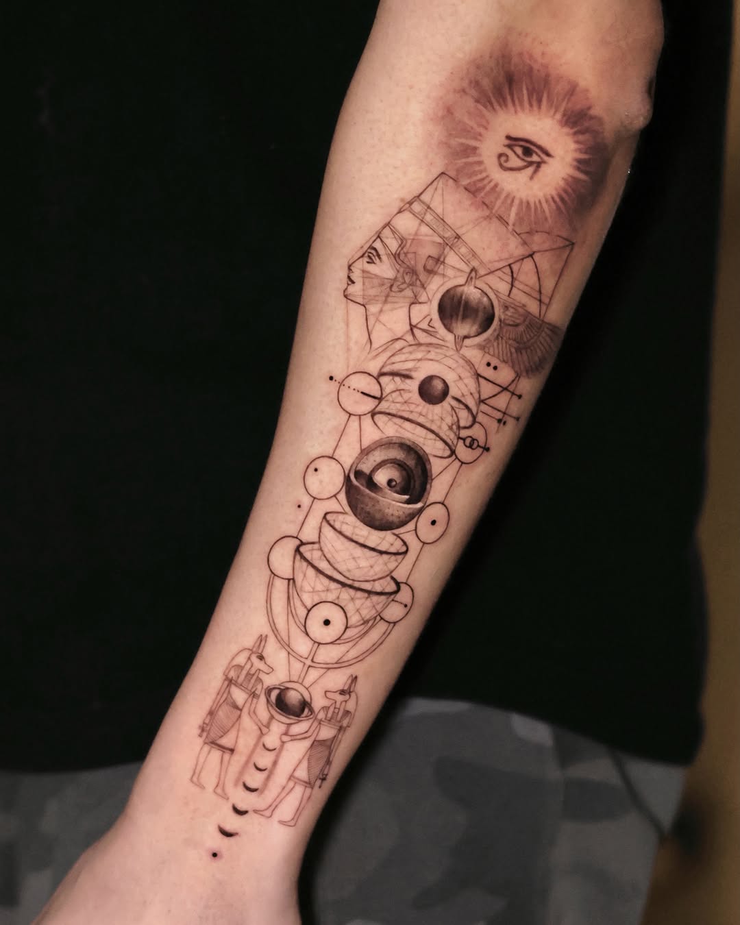 Tattoo by @gayitattoo — geometric, black_and_grey