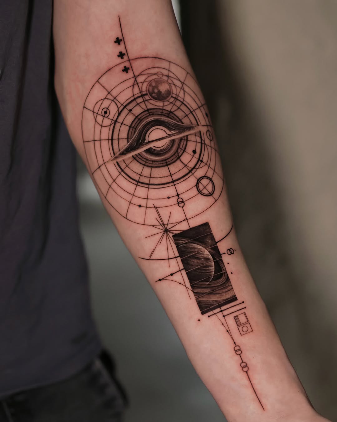 Tattoo by @gayitattoo — geometric, black_and_grey