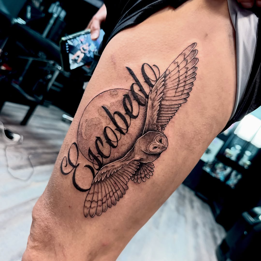 Tattoo by @elijahtatttoo — lettering_script, realism