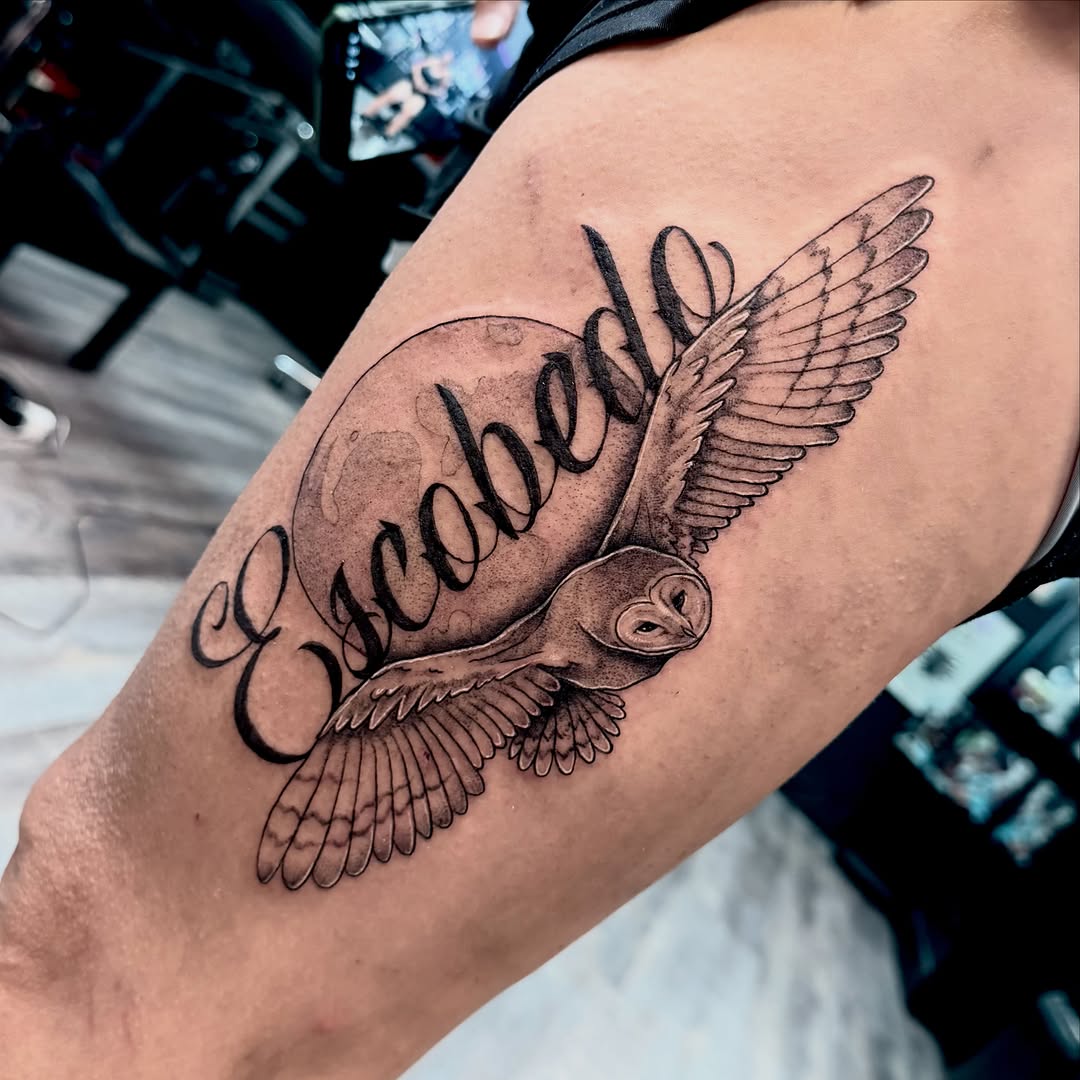 Tattoo by @elijahtatttoo — lettering_script, realism