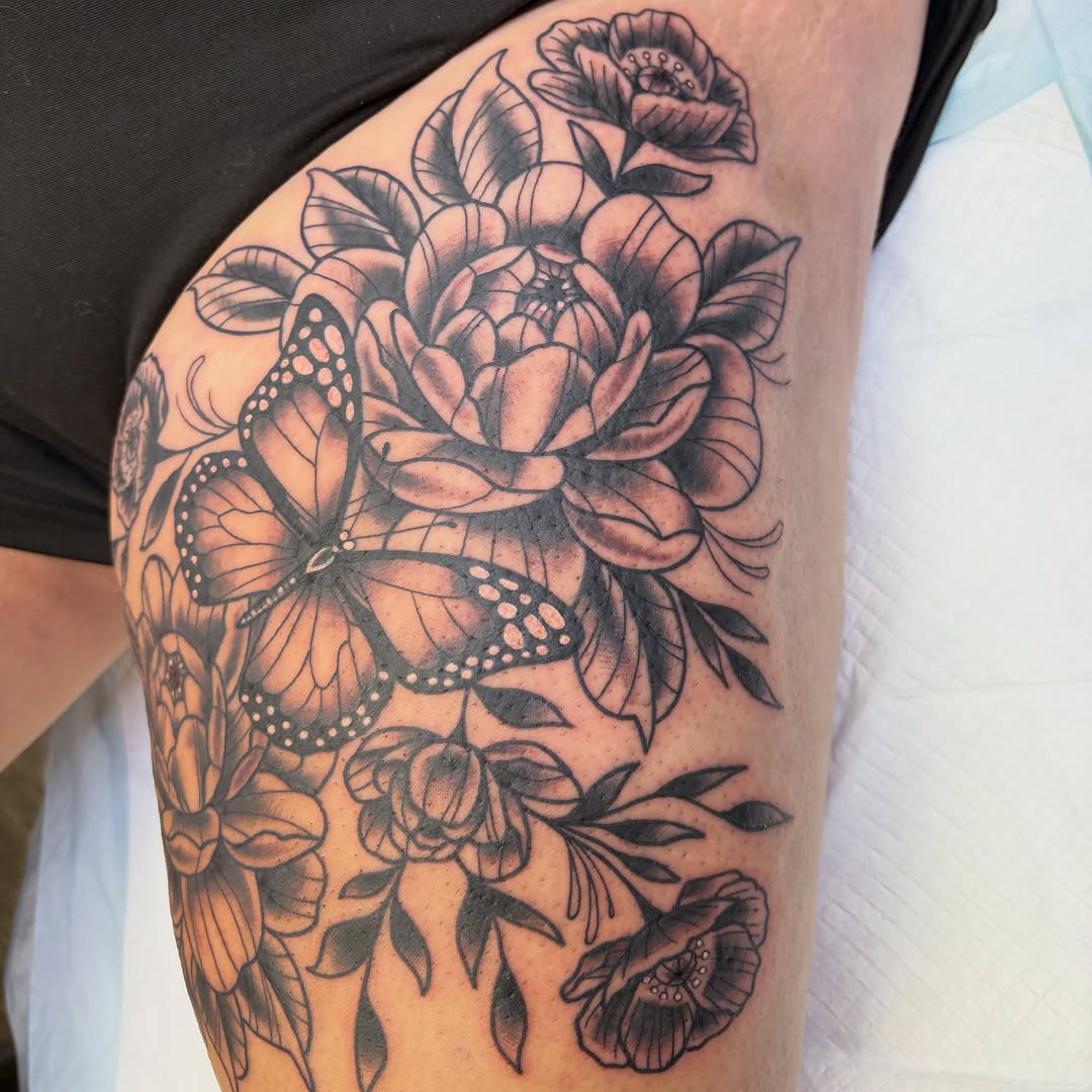 Tattoo by @haileyhermo — black_and_grey, fine_line