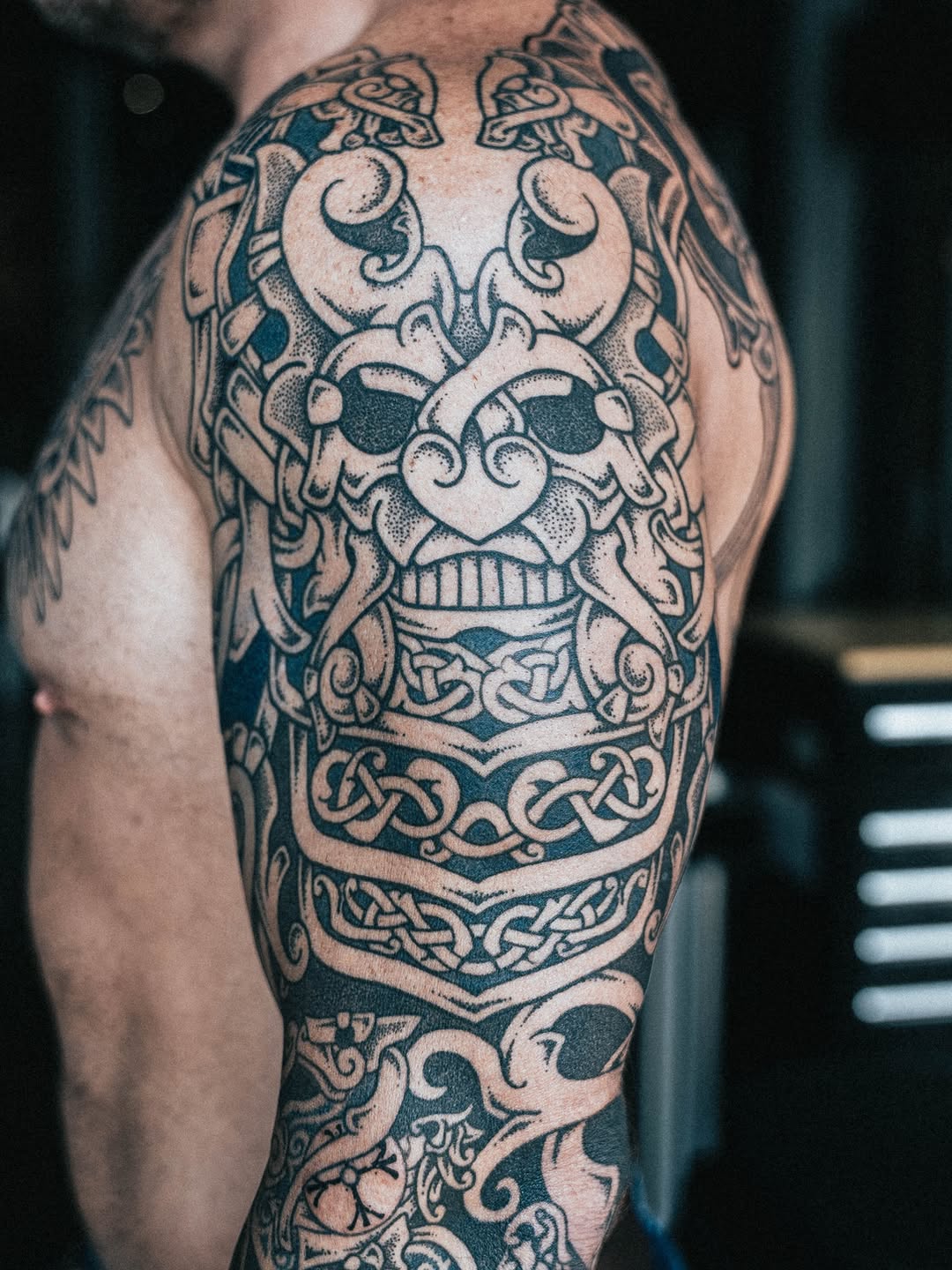Tattoo by @kintyreink — blackwork, geometric