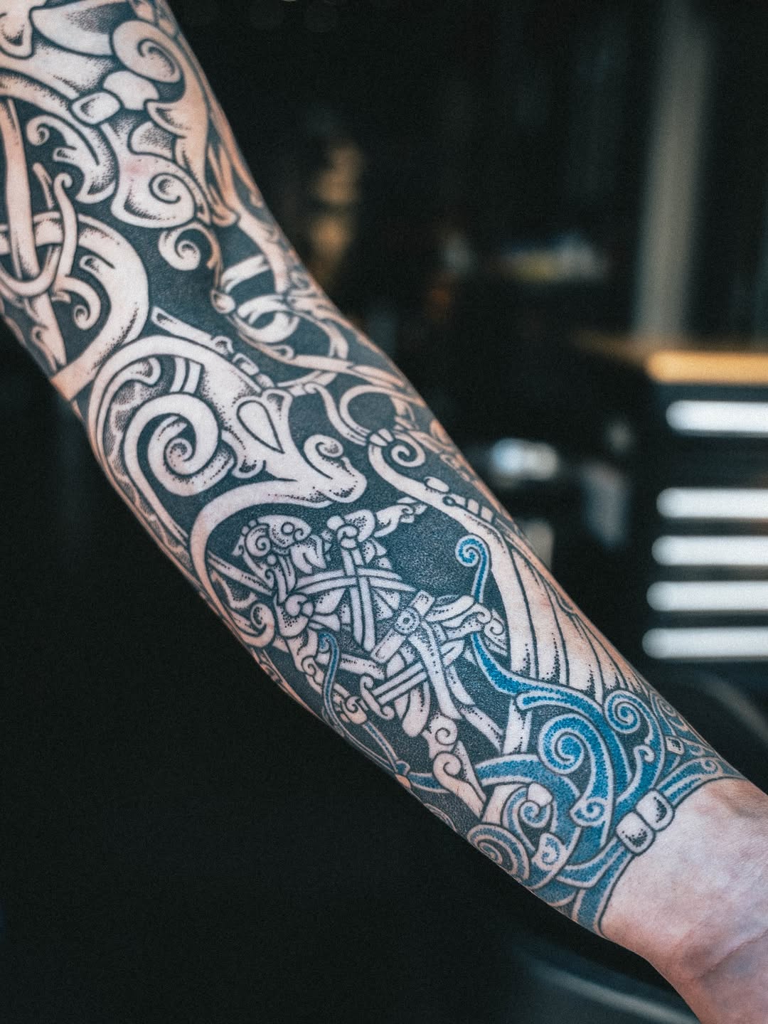 Tattoo by @kintyreink — blackwork, geometric