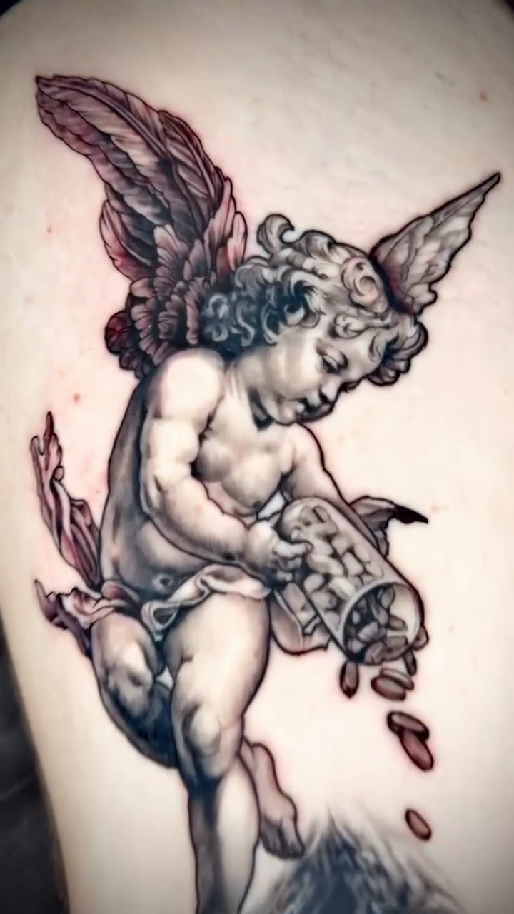 Tattoo by @stabby.dan — dark_realism, black_and_grey