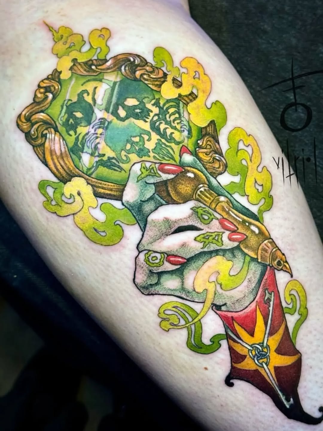 Tattoo by @unkindnessart — new_school, trash_polka