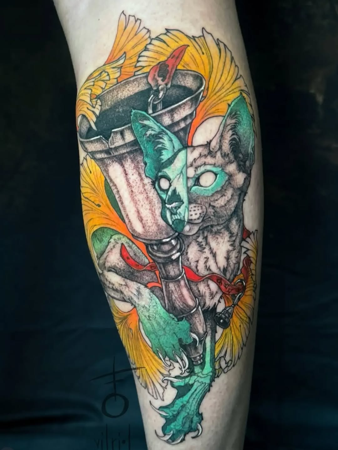 Tattoo by @unkindnessart — dark_realism, blackwork