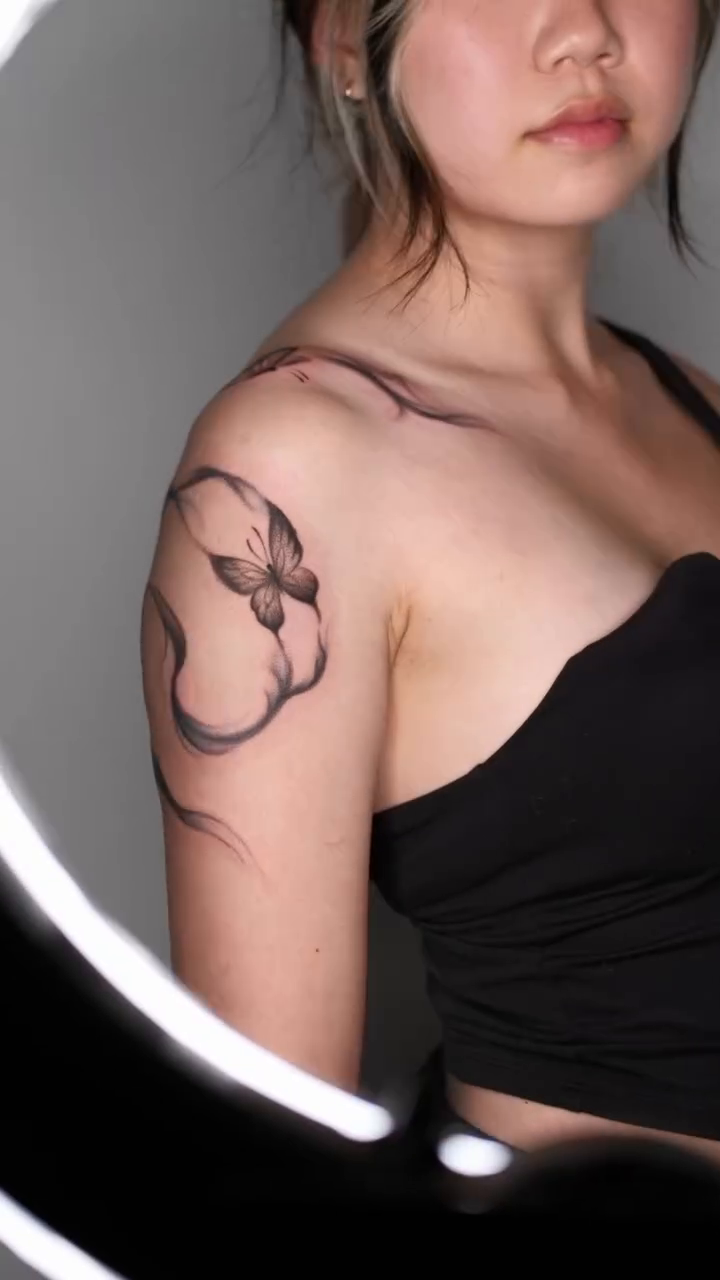 Tattoo by @toki.tattoos โ fine_line, black_and_grey