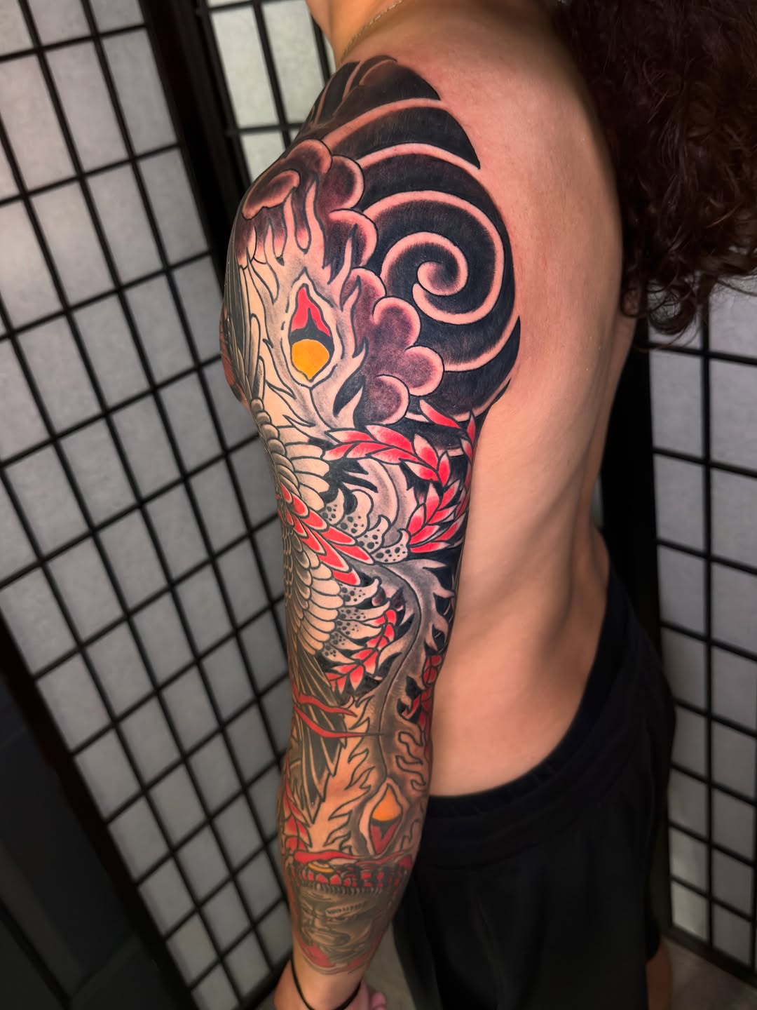 Tattoo by @dminus12 — japanese_irezumi, black_and_grey