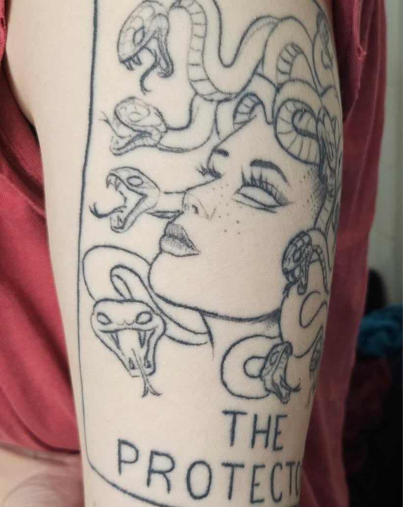 Tattoo by @esauuce — lettering_script, blackwork
