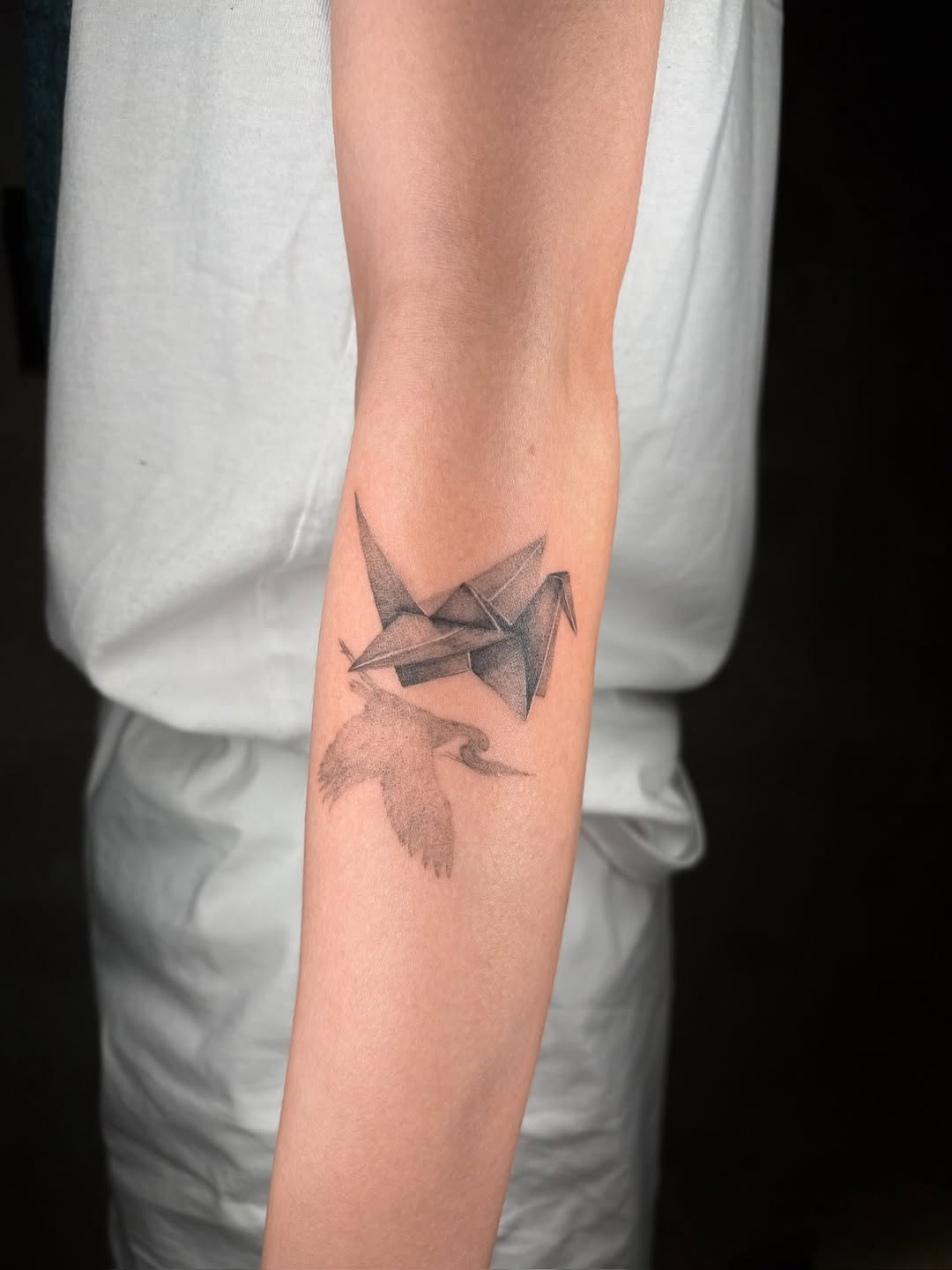 Tattoo by @eudokeotattoo — black_and_grey, dotwork