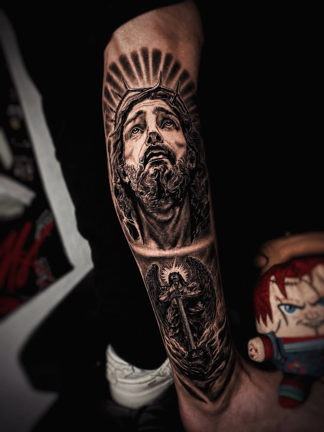 Tattoo by @m_kytattoo — realism, black_and_grey