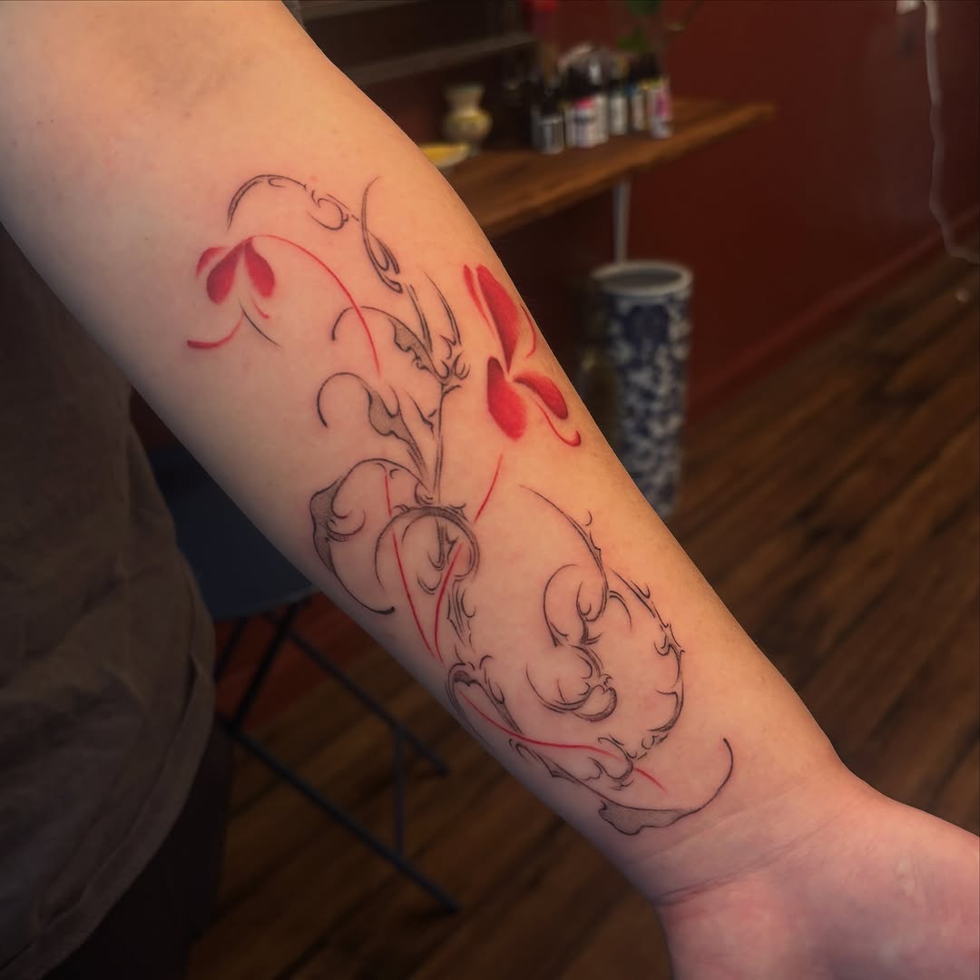Tattoo by @xpg.ink — fine_line, watercolor