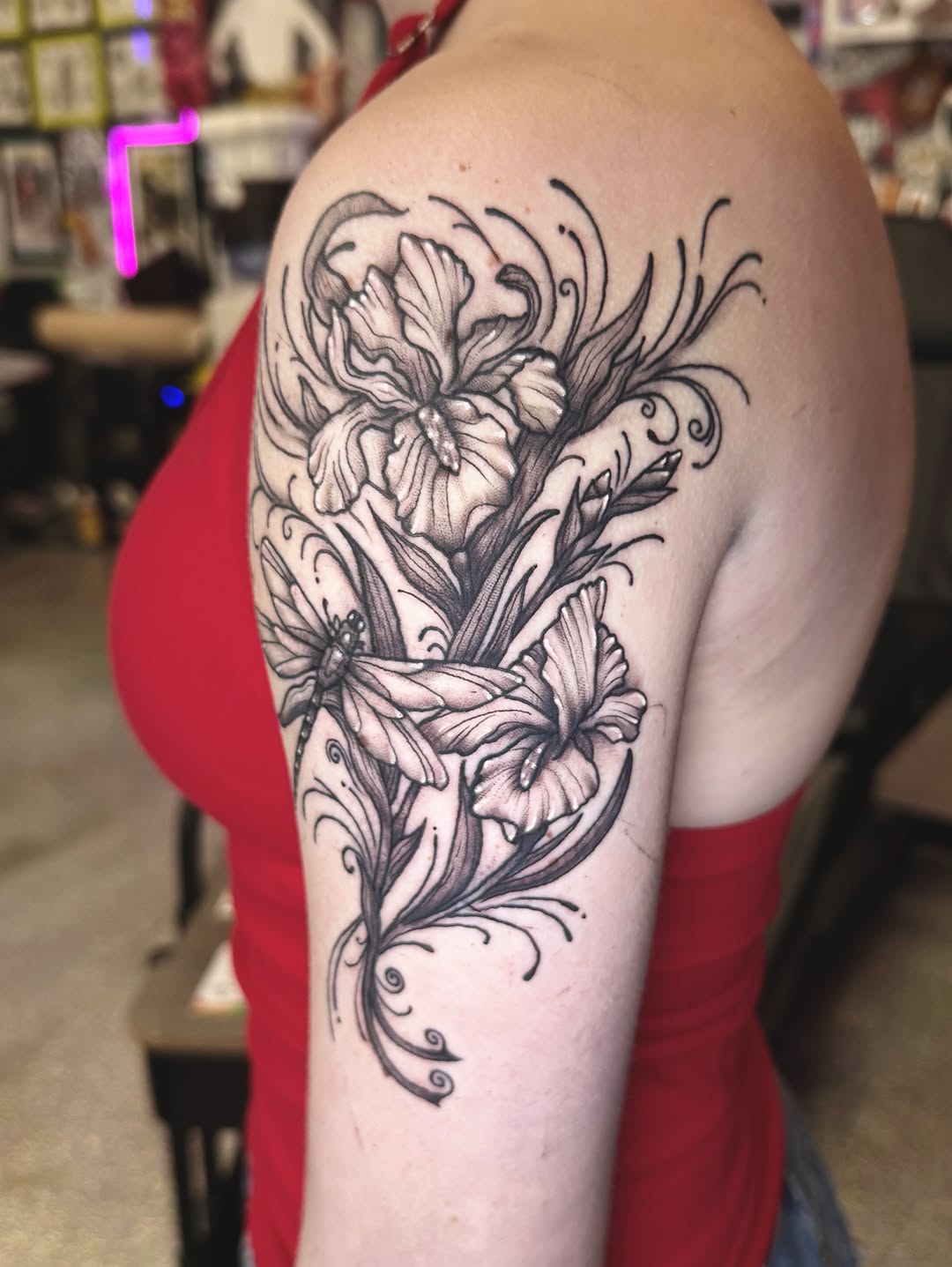 Tattoo by @tattoosbybrooks — black_and_grey, fine_line