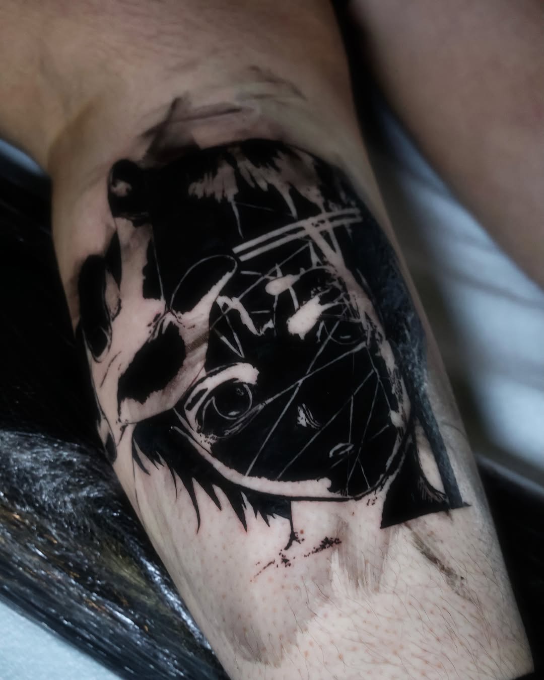 Tattoo by @musoutattoo — blackwork, trash_polka