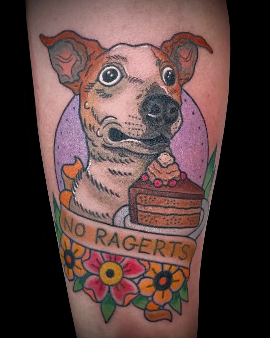 Tattoo by @mister_perks — new_school, lettering_script